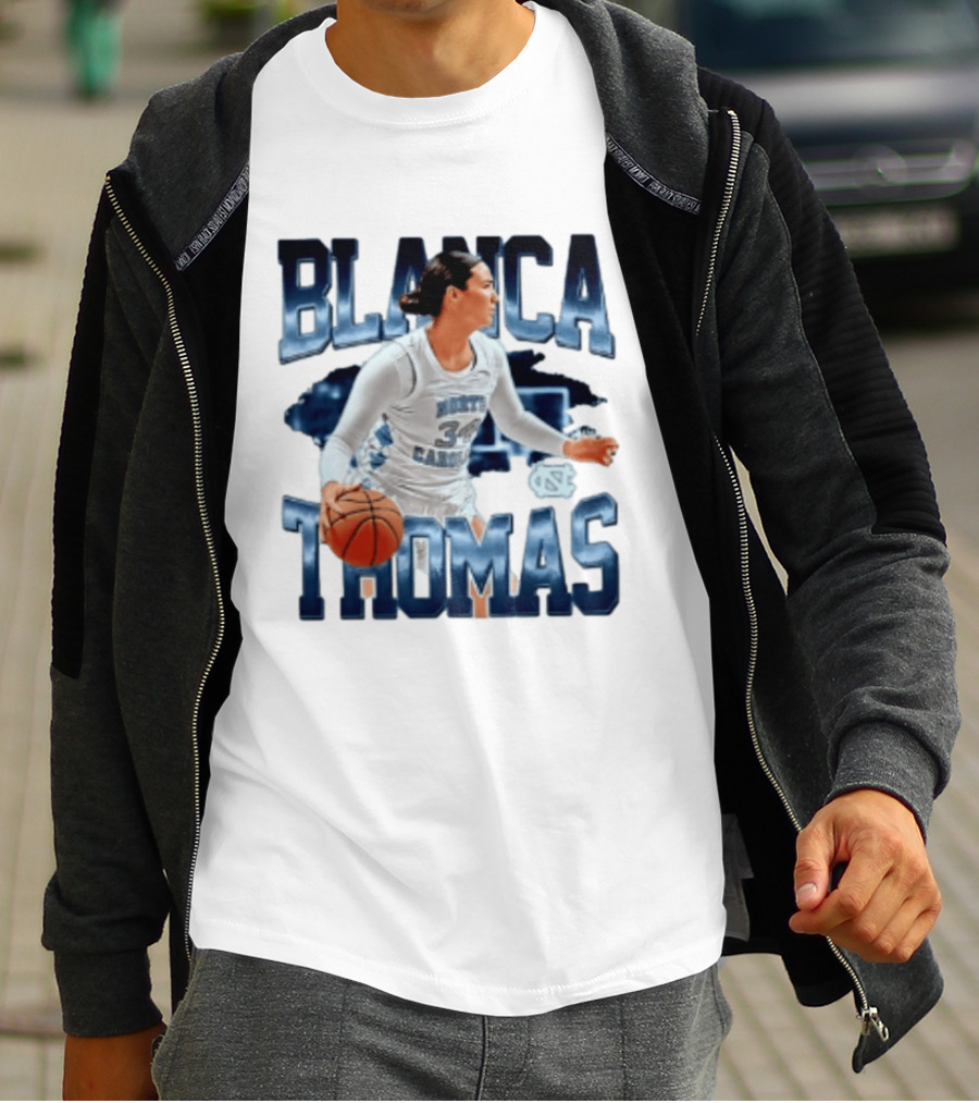 Blanca Thomas 34 North Carolina Tar Heels NCAA Women's Basketball Player T-Shirt