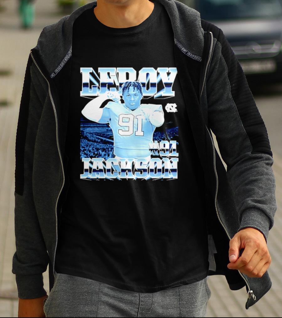 Leroy Jackson 91 North Carolina Tar Heels NCAA Football Player T-Shirt