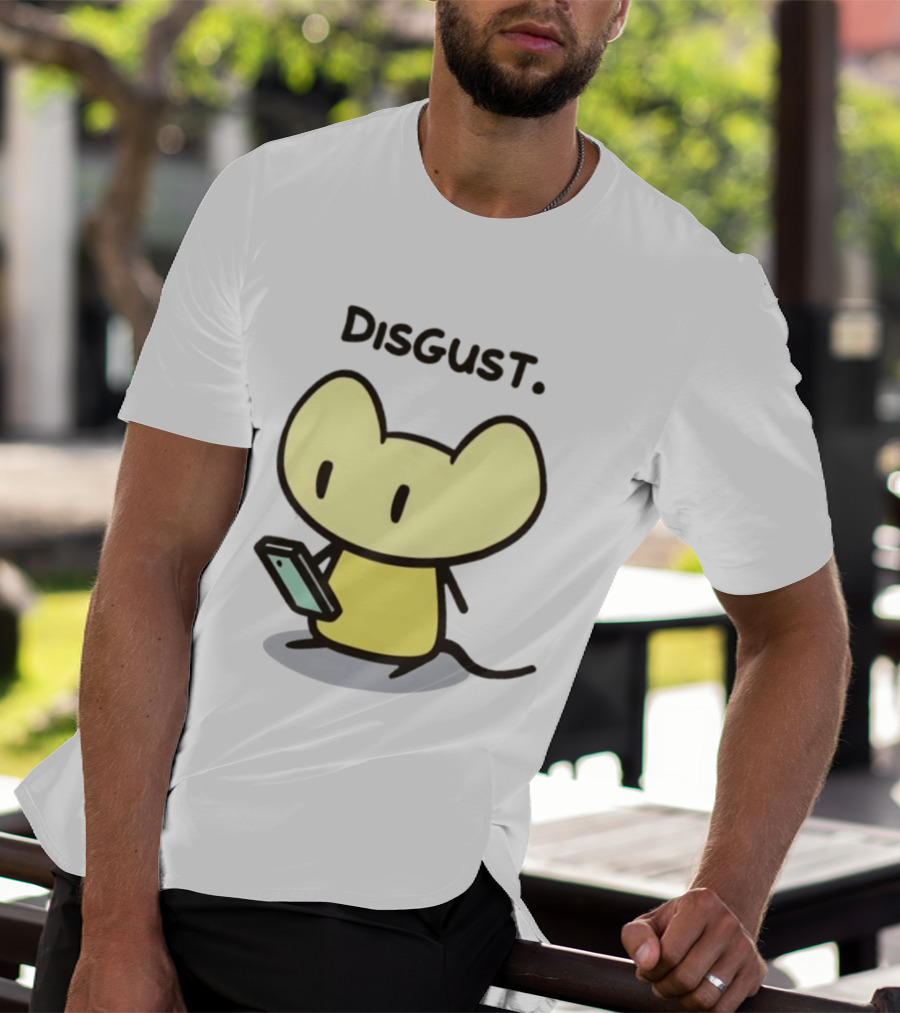 Disgust Mouse With Phone Vintage Humor T-Shirt