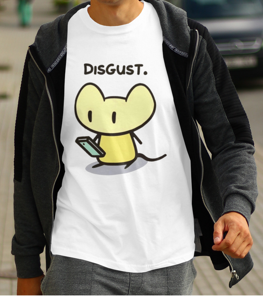 Disgust Mouse With Phone Vintage Humor T-Shirt