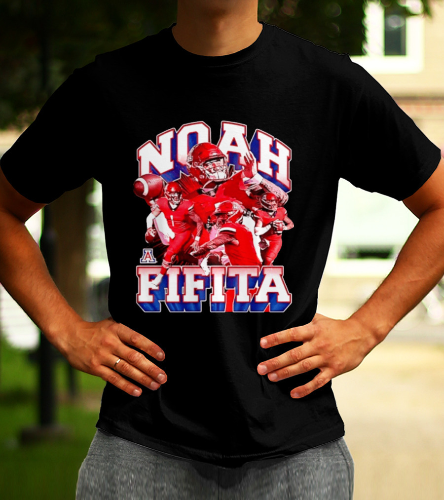 Noah Fifita 1 Arizona Wildcats NCAA Football Player Action Collage T-Shirt