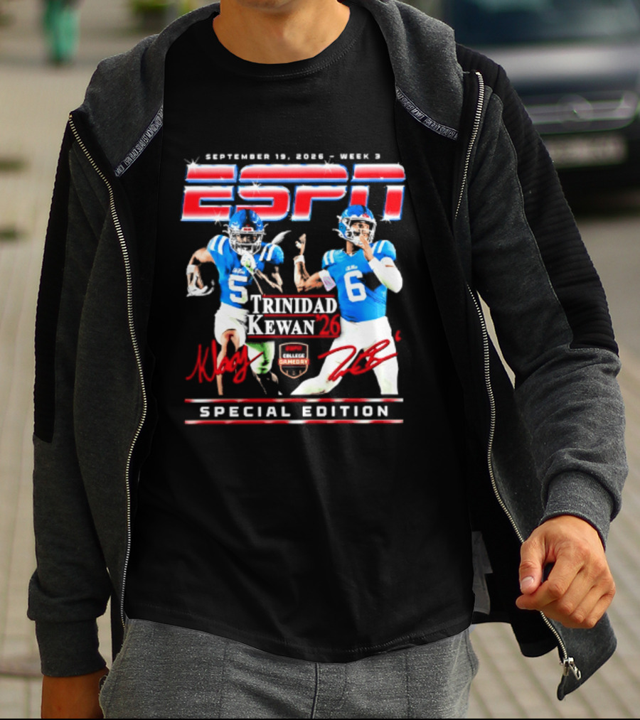 September 16 2023 ESPN Week 3 Trinidad Kewan Ole Miss Special Edition T-Shirt