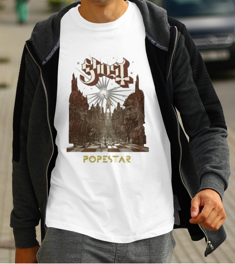 Ghost Popestar Chessboard Cathedral Gothic T-Shirt