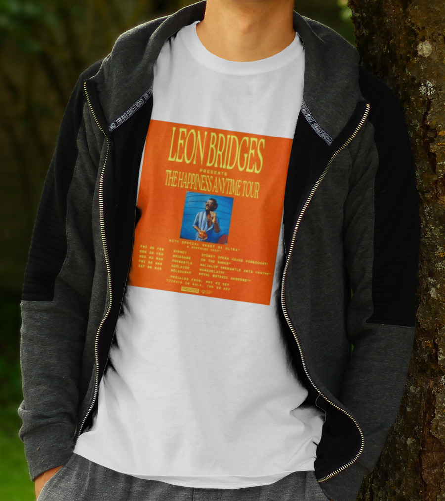 Leon Bridges Presents The Happiness Anytime Tour 2026 With Special Guests Australia Dates T-Shirt