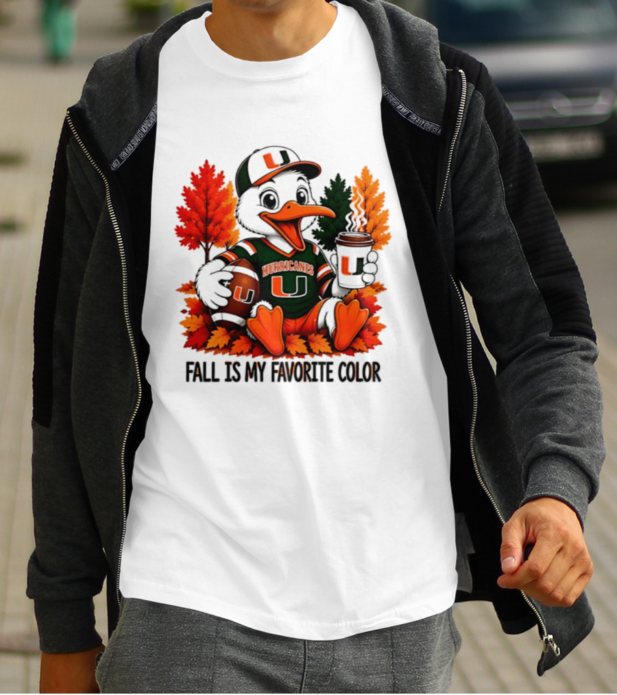 Miami Hurricanes Fall Is My Favorite Color NCAA Football T-Shirt