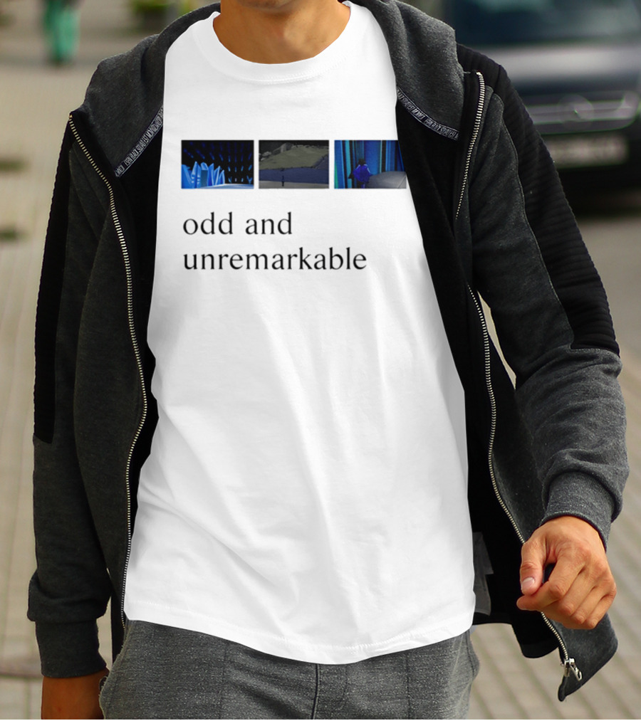 Odd And Unremarkable Aesthetic Minimalist Blue Abstract Scenes T-Shirt