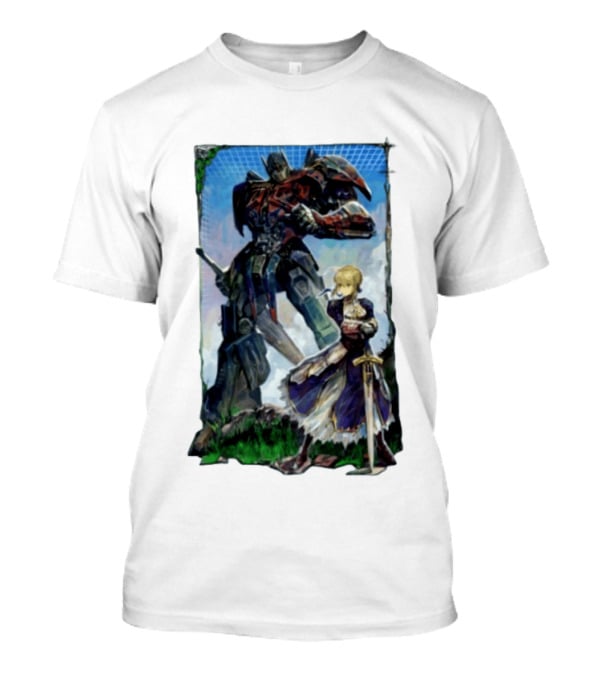Optimus Prime Transformers With Saber Fate Stay Night Anime T-Shirt