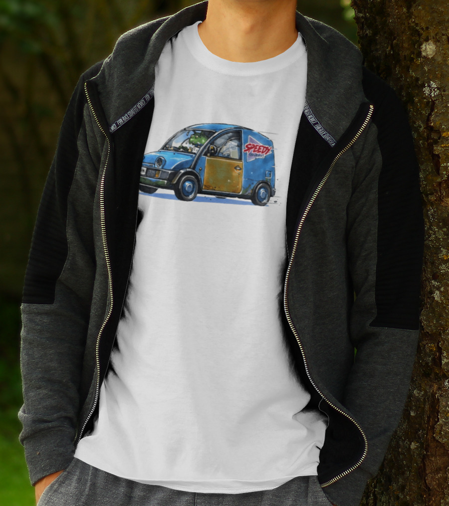 Speedy Couriers Alien Driver In Blue Hoon Van T-Shirt