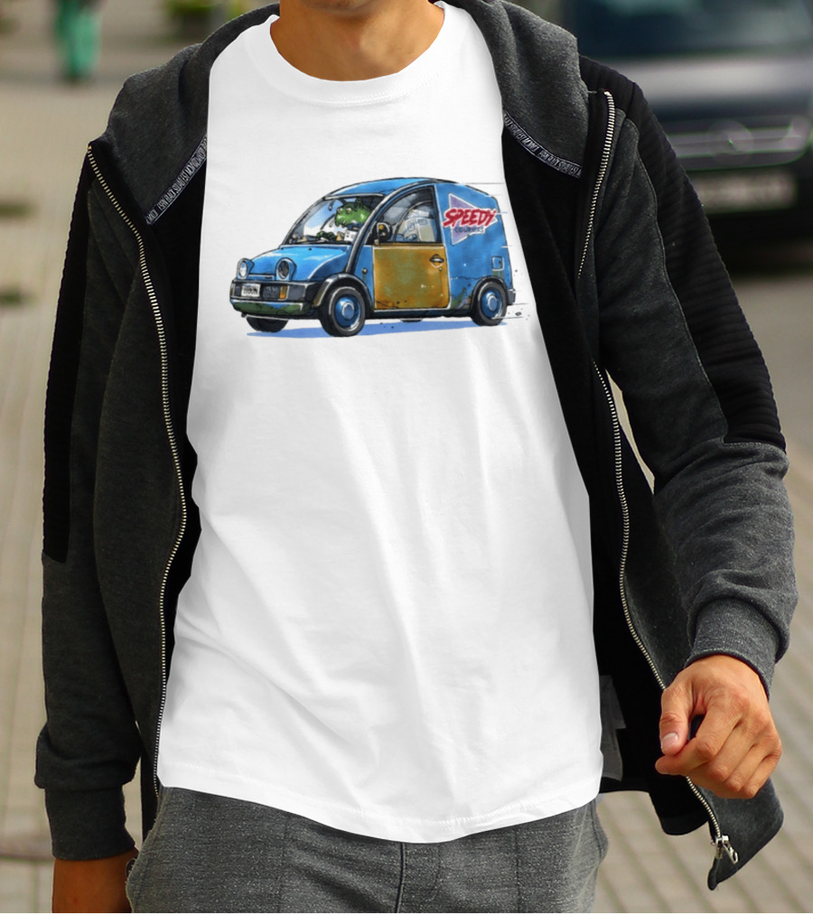 Speedy Couriers Alien Driver In Blue Hoon Van T-Shirt