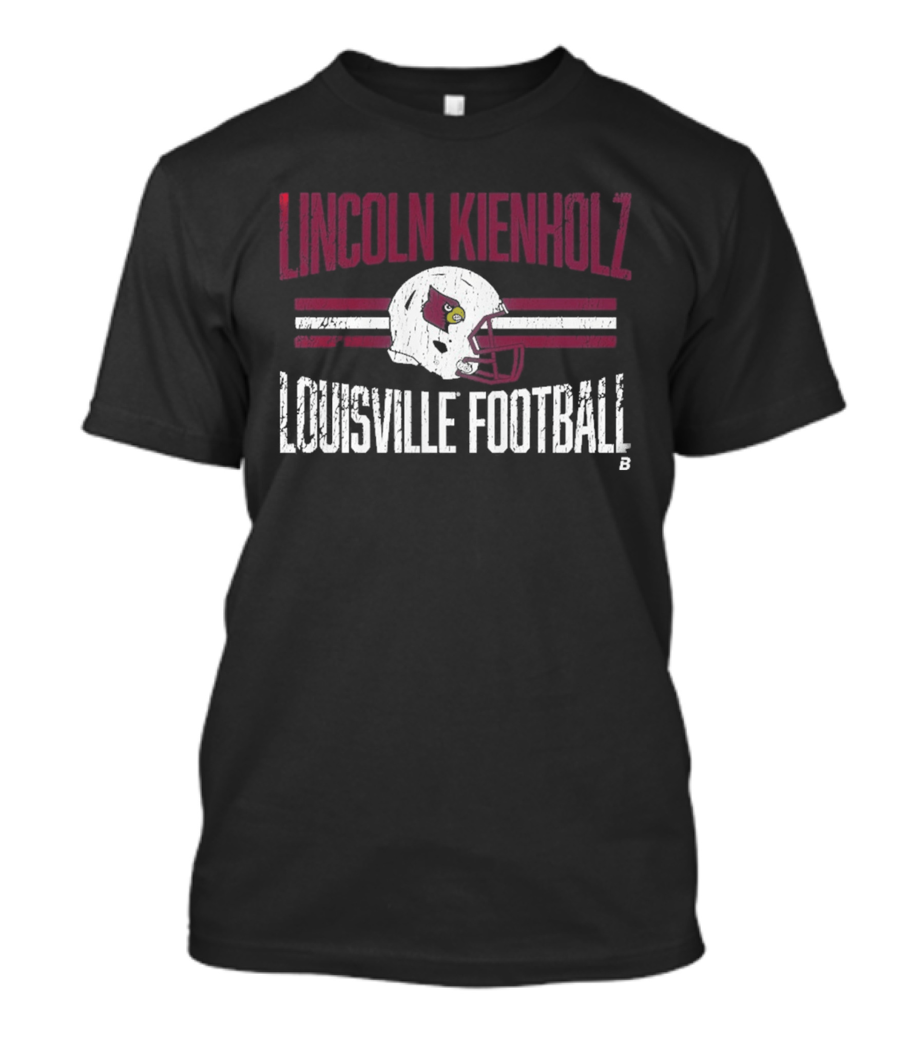 Lincoln Kienholz Louisville Football Cardinal Helmet Hero T-Shirt