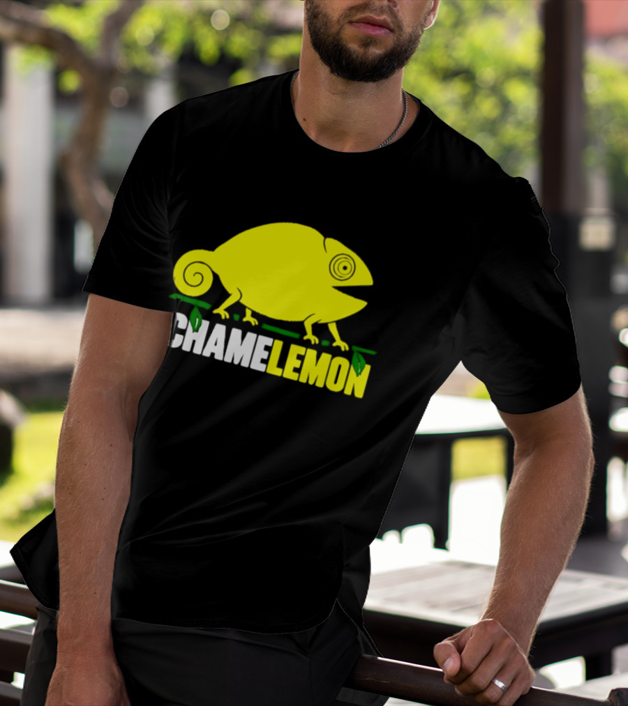 Chamelemon Chameleon Lemon Blend With Leaf Accent T-Shirt