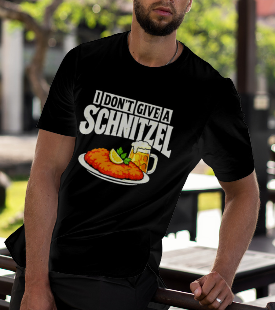 I Don't Give A Schnitzel German Beer Food Plate T-Shirt