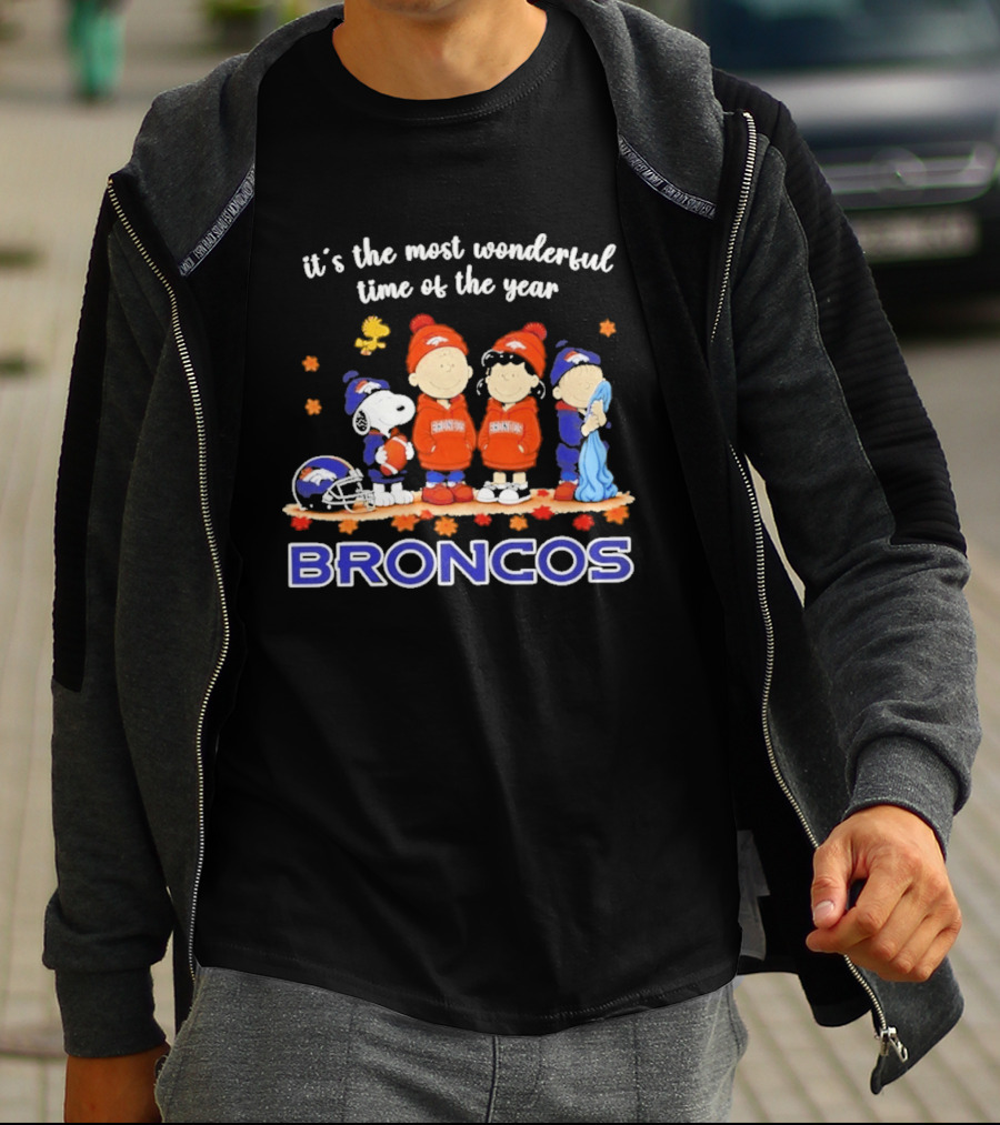 It's The Most Wonderful Time Of The Year Peanuts Denver Broncos Halloween T-Shirt