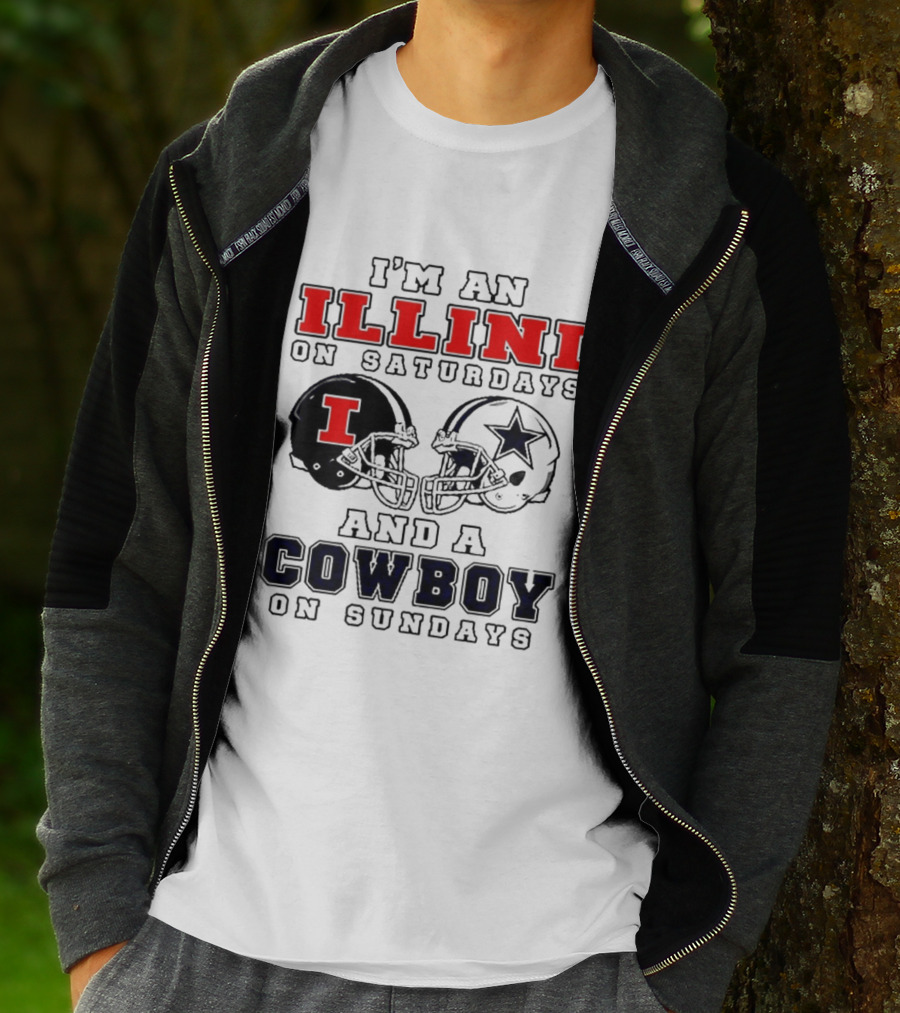 Im An Illini On Saturdays And A Cowboy On Sundays Football Game Day T-Shirt