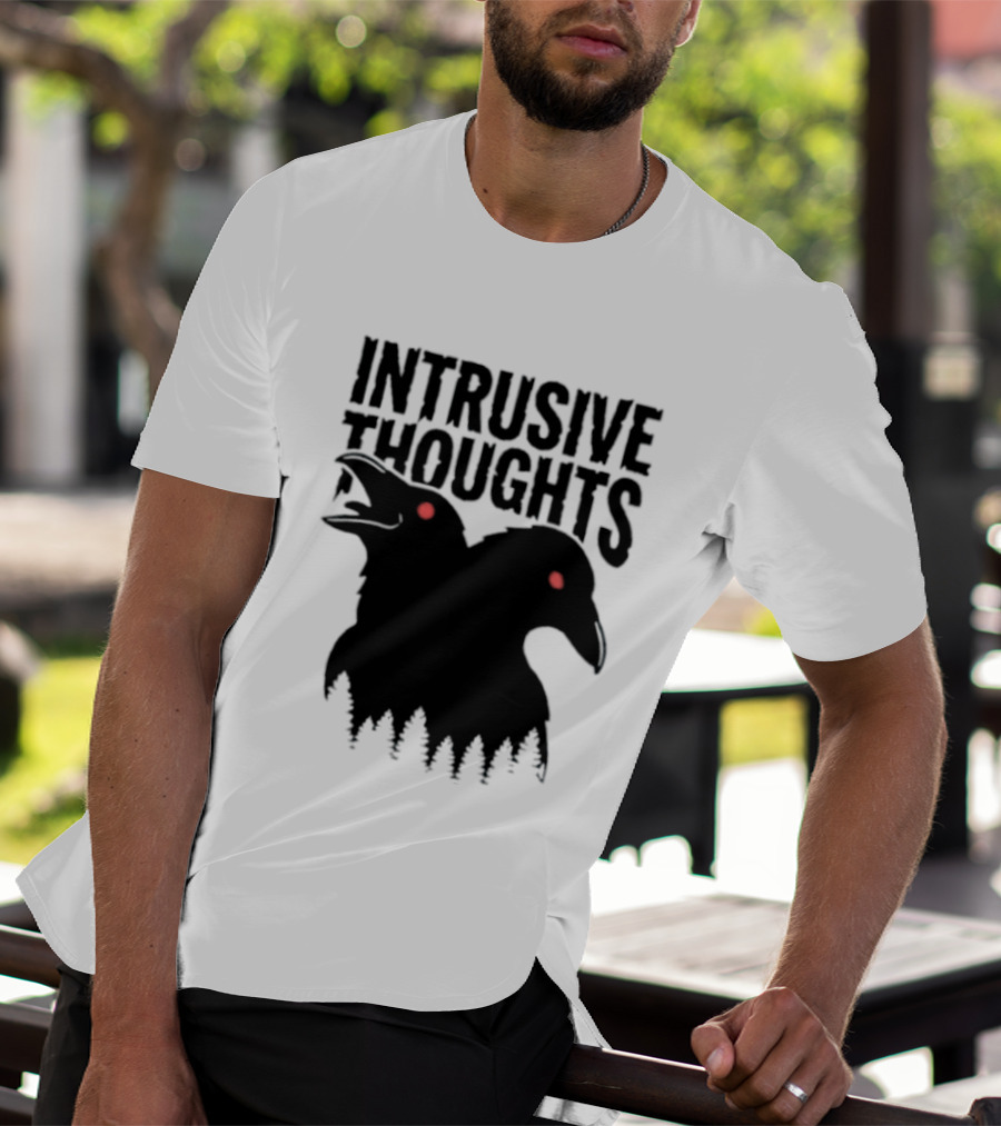 Intrusive Thoughts Raven Forest Mental Health Awareness T-Shirt