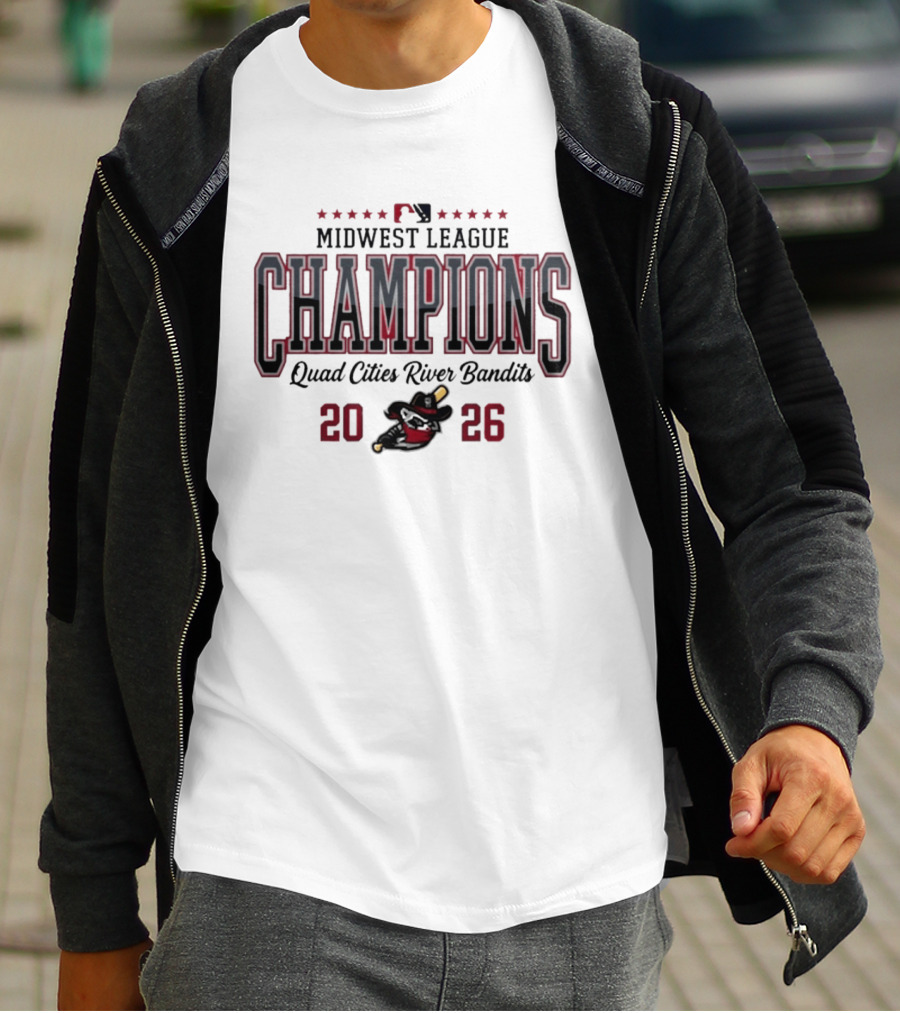 Midwest League Champions 2026 Quad Cities River Bandits T-Shirt