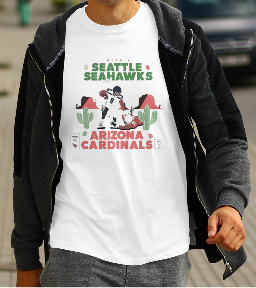 Seattle Seahawks Vs Arizona Cardinals Football Rivalry Desert Showdown T-Shirt