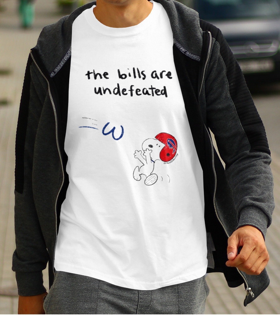 Snoopy Football Red Helmet The Bills Are Undefeated T-Shirt