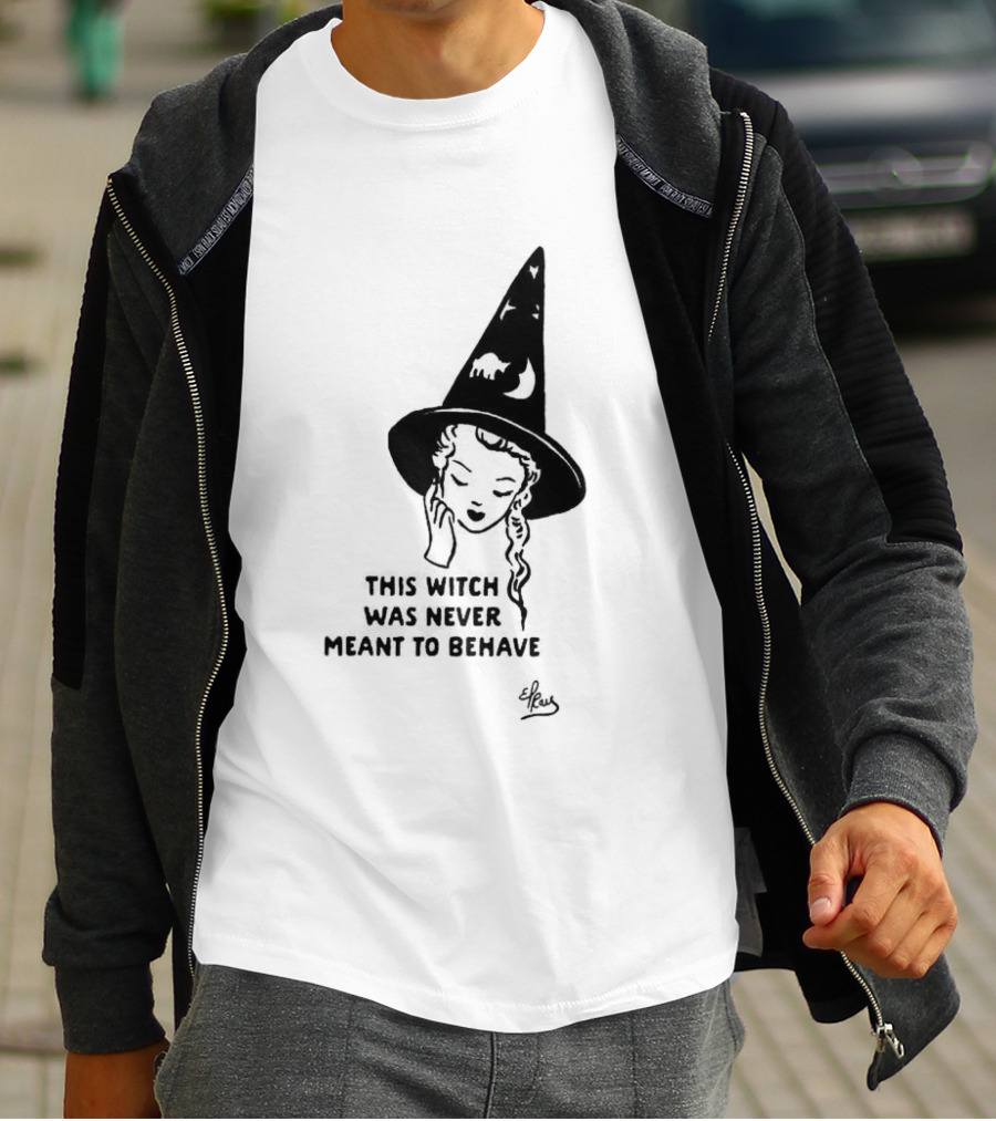 Witch Hat Girl This Witch Was Never Meant To Behave Aesthetic T-Shirt
