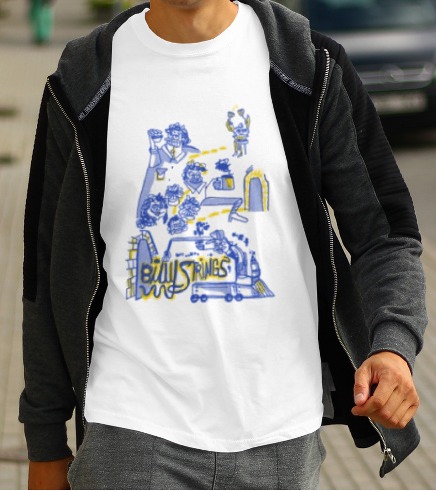 Billy Strings Store Train With Dates Jason Look Blue And Yellow T-Shirt