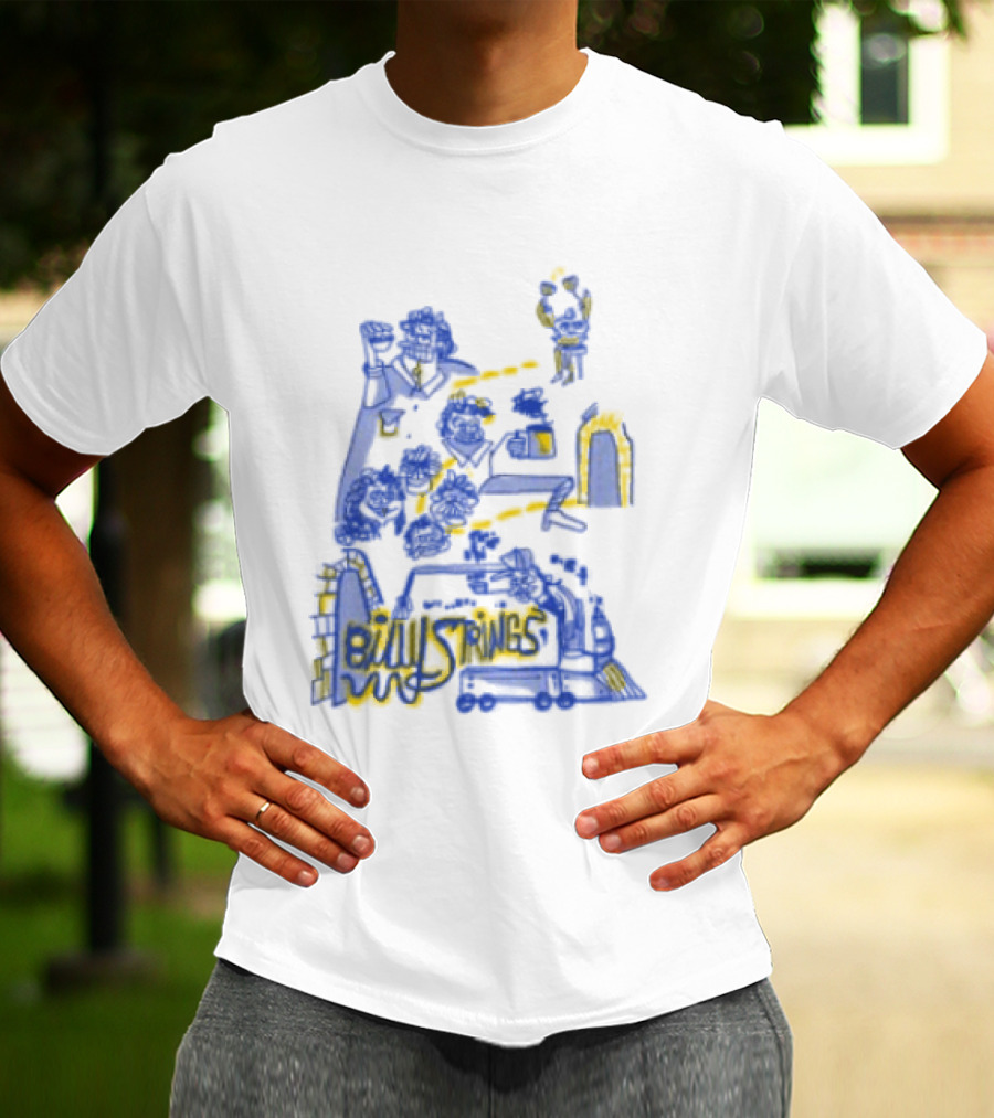 Billy Strings Store Train With Dates Jason Look Blue And Yellow T-Shirt