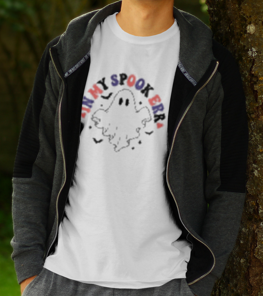 Ghost In My Spooky Era Halloween Ghost Icon Black Red Blue T-Shirt