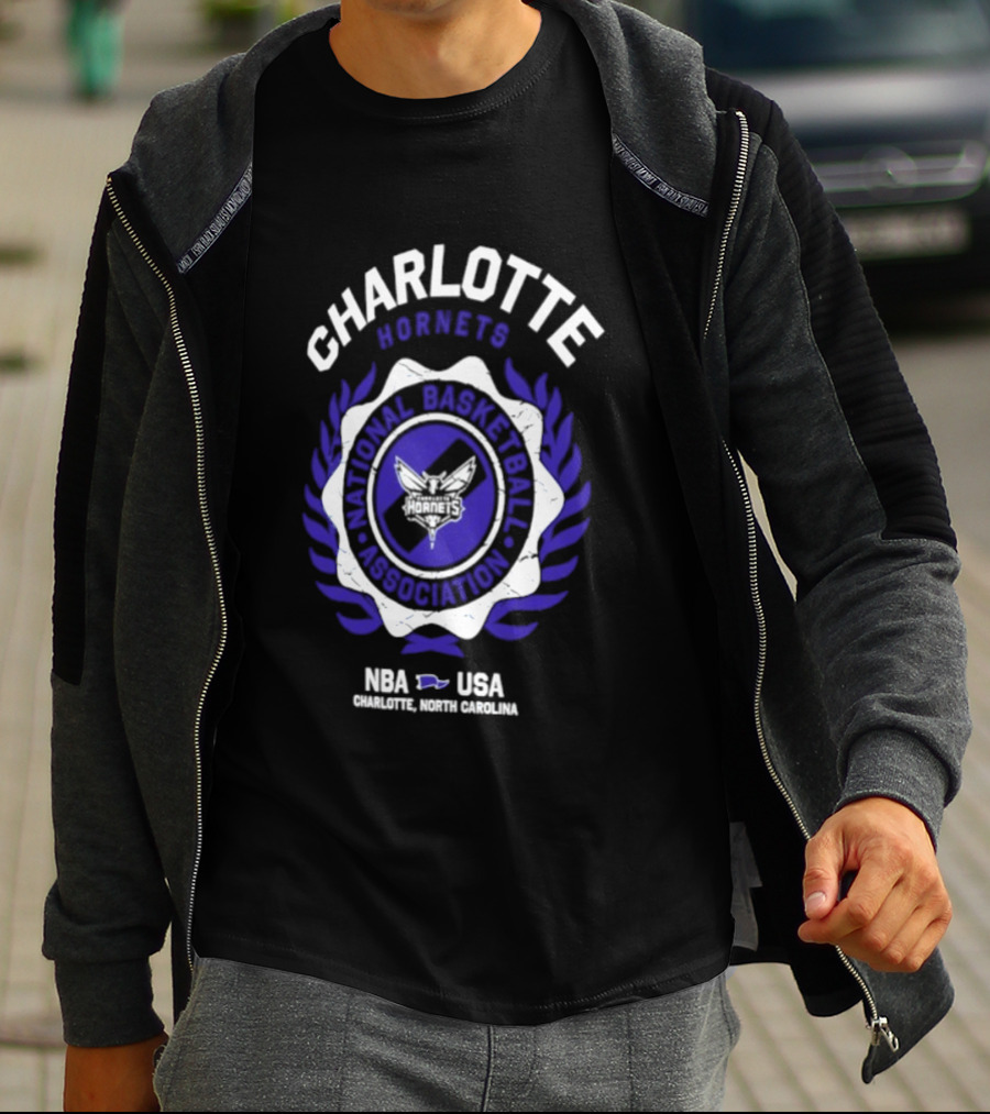 Charlotte Hornets NBA National Basketball Association Crest USA 2026 T-Shirt