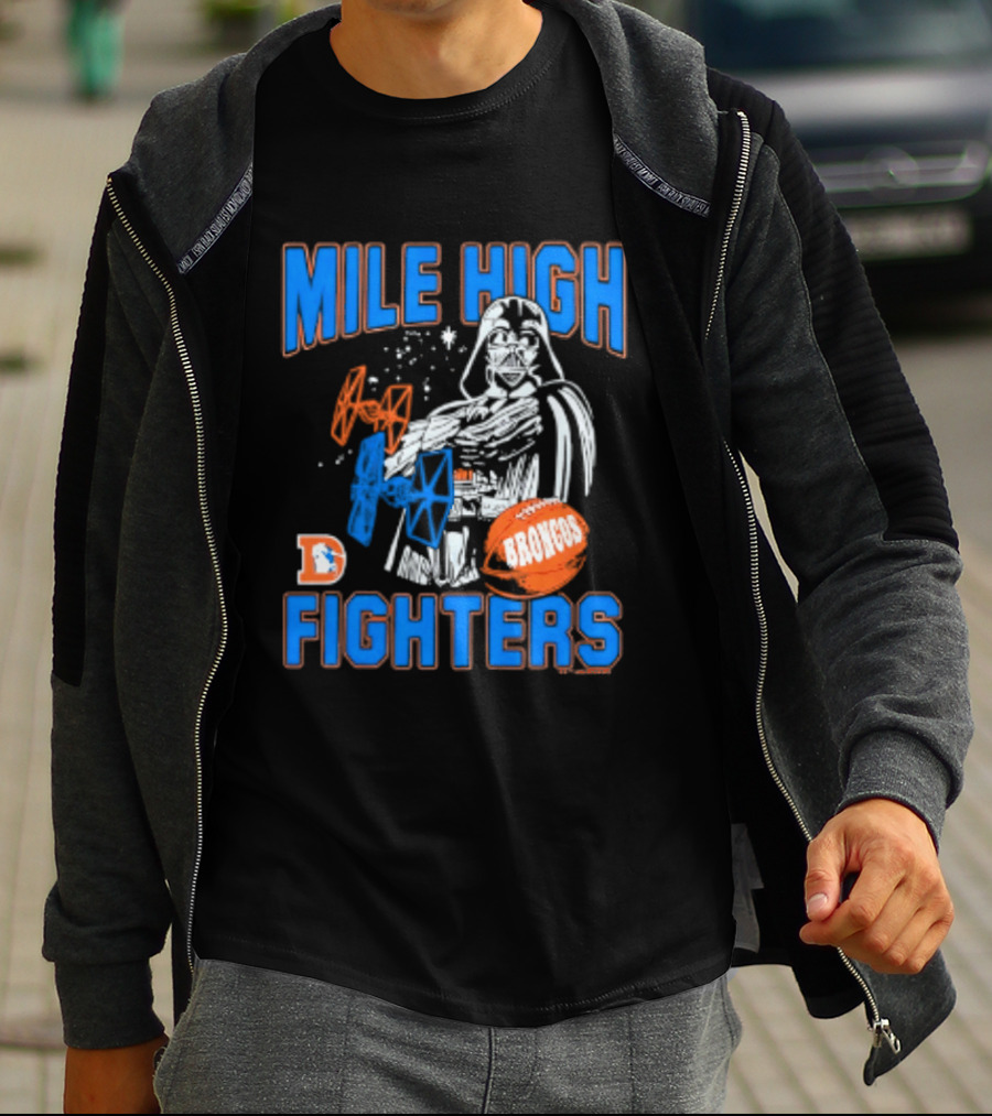 Mile High Fighters Denver Broncos Star Wars Dark Side T-Shirt