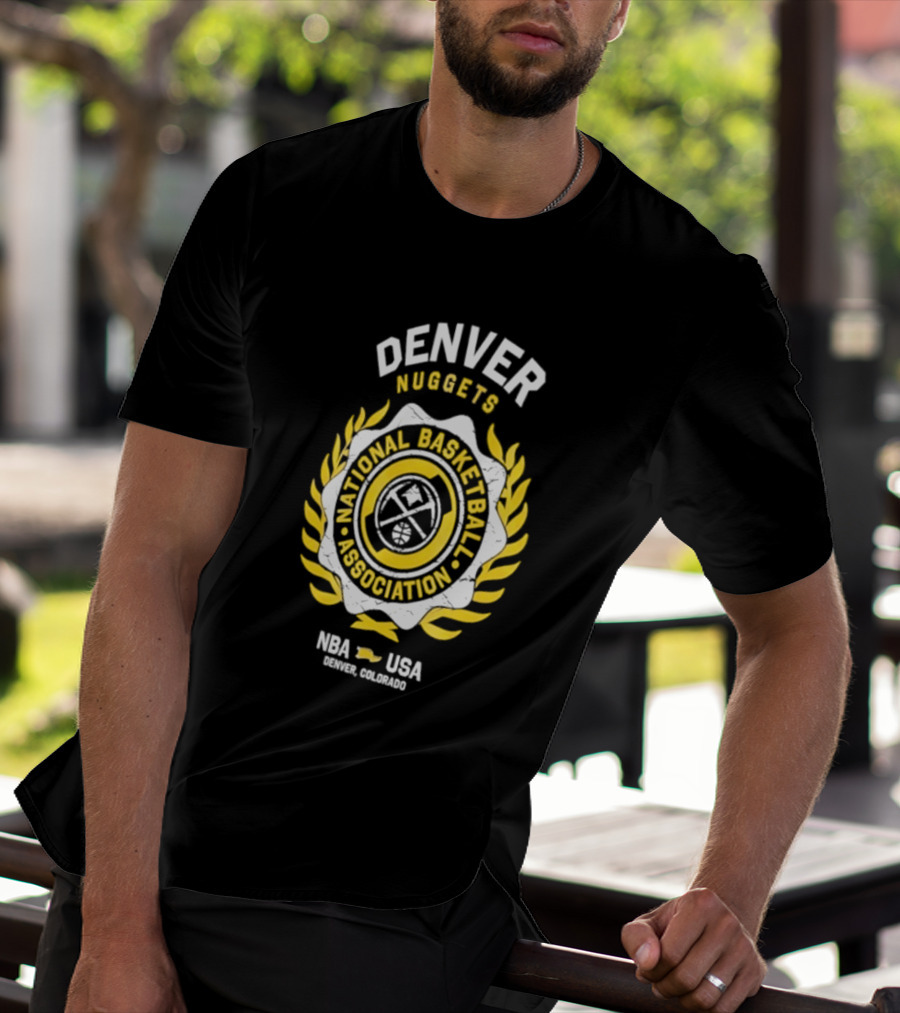 Denver Nuggets National Basketball Association NBA USA Laurel Crest Flocking 2026 T-Shirt
