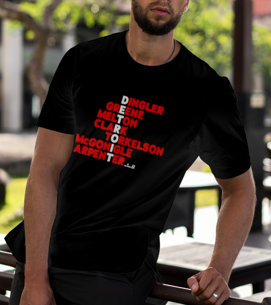 Detroit Torkelson Greene Carpenter Clark Baseball Roster Names T-Shirt