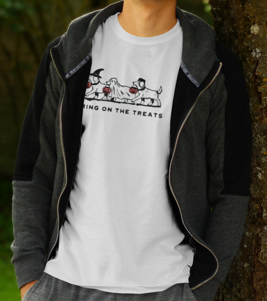 Bring On The Treats Three Dogs Halloween Jack O'Lanterns T-Shirt