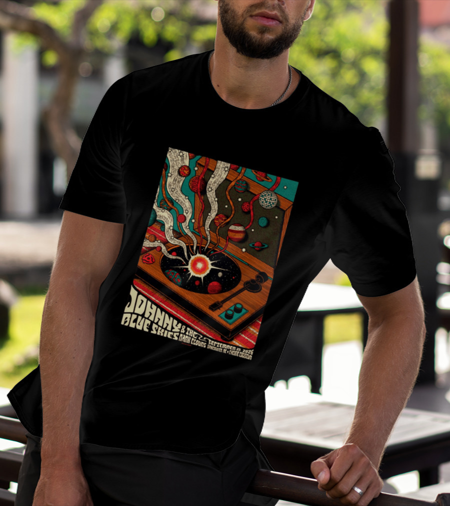 Johnny Blue Skies And The Dark Clouds Vancouver BC 2026 Event Live At Pacific Coliseum September 19 Vinyl Record Planets T-Shirt