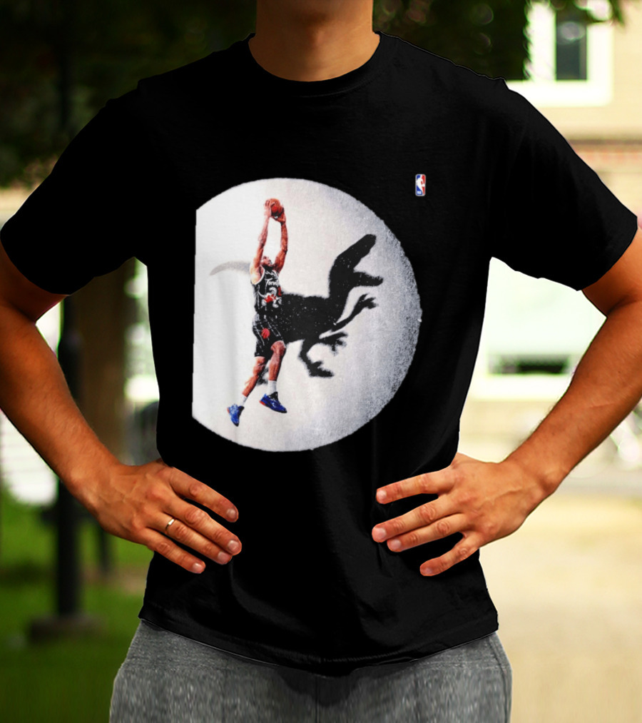Kawhi Leonard Toronto Raptors Shadow Dunk With Raptor Silhouette Basketball T-Shirt