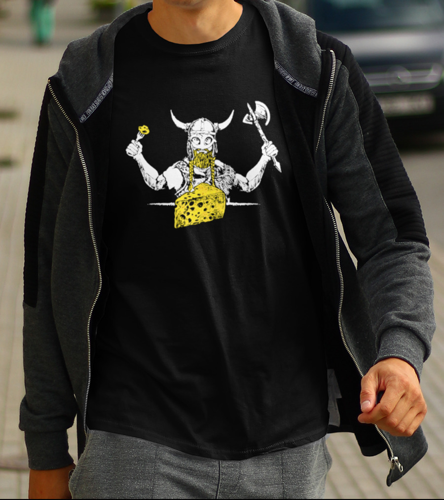 Minnesota Vikings Let's Eat Cheese Viking Warrior Axe And Cheese Wedge T-Shirt
