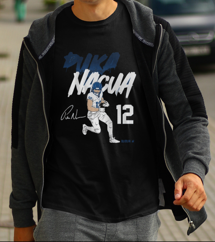 Puka Nacua 12 Signature Pose Athletic T-Shirt