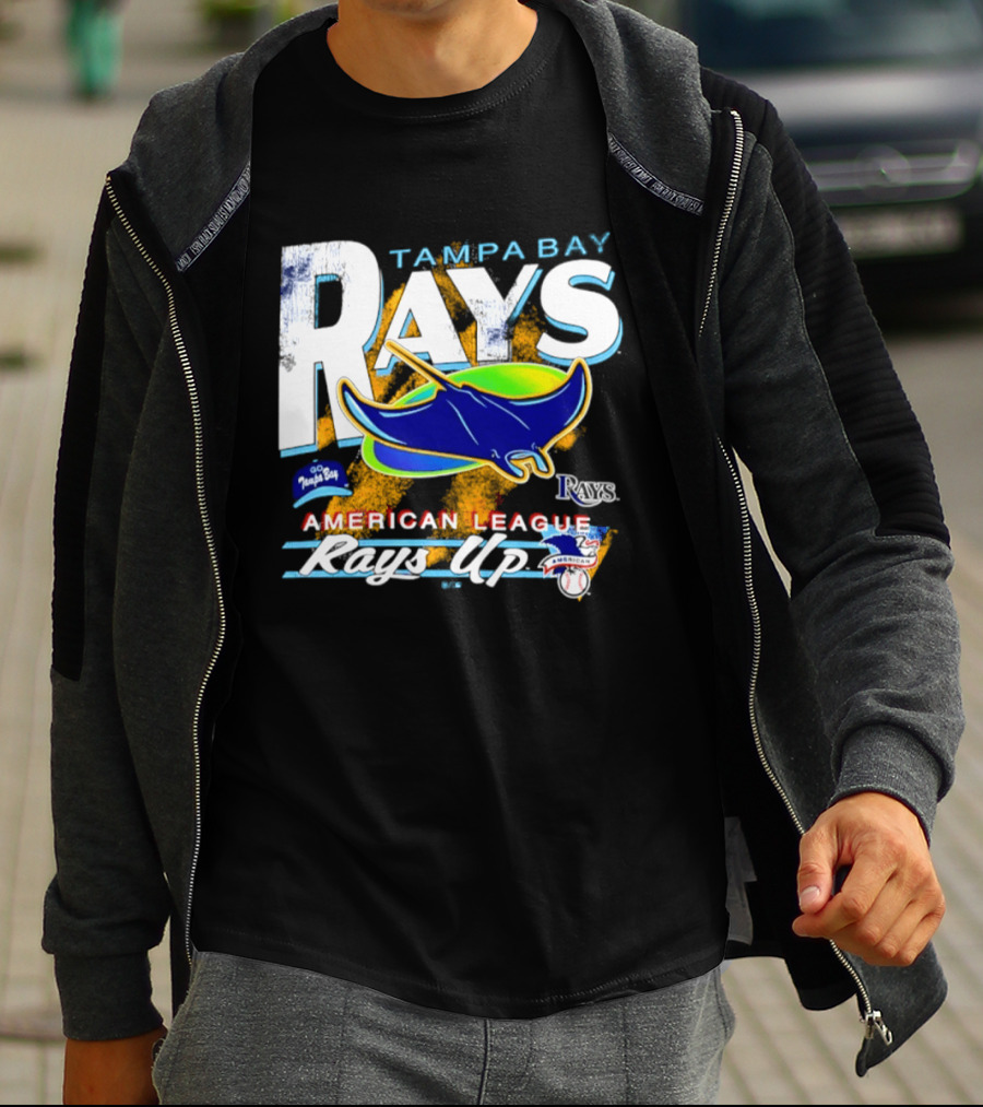 Tampa Bay Rays American League Rays Up Orange Stripe Manta Ray T-Shirt