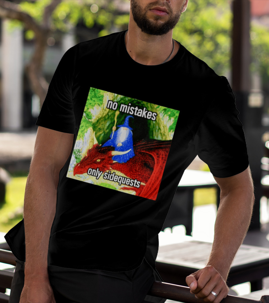 No Mistakes Only Side Quests Wizard And Dragon T-Shirt
