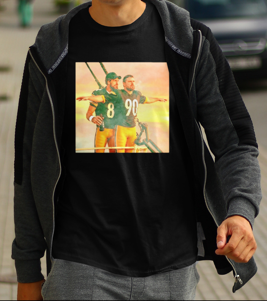 Aaron Rodgers TJ Watt Pittsburgh Steelers Titanic Crossover 8 90 T-Shirt