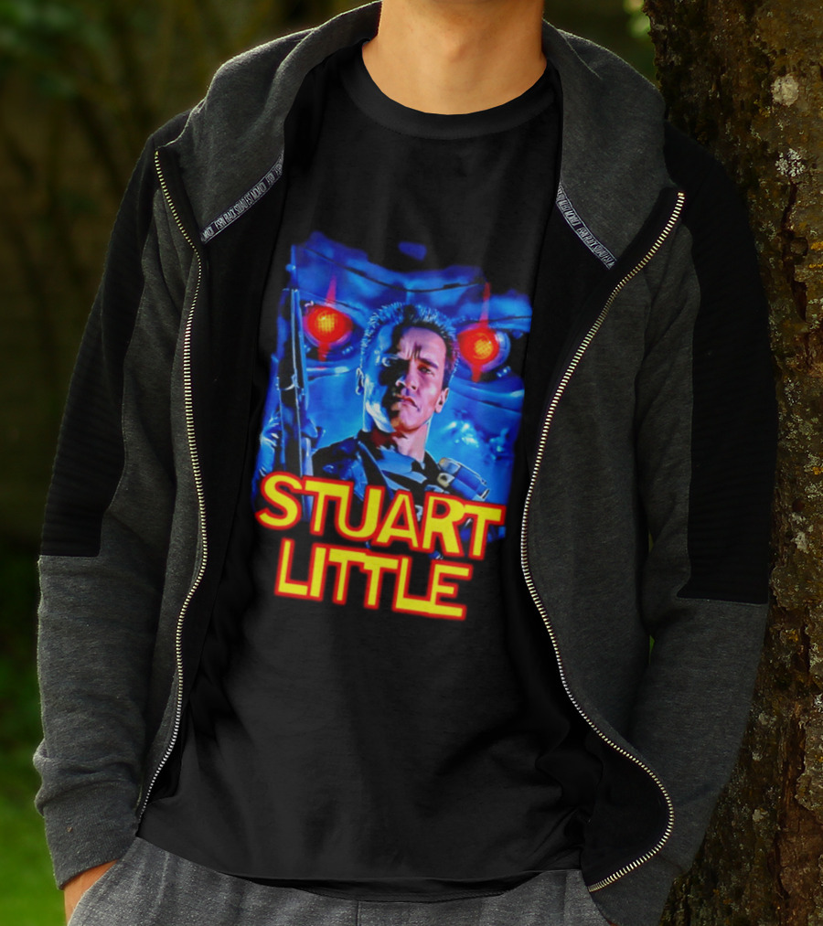 Stuart Little Arnold Schwarzenegger Parody Skynet Cyborg Fusion T-Shirt