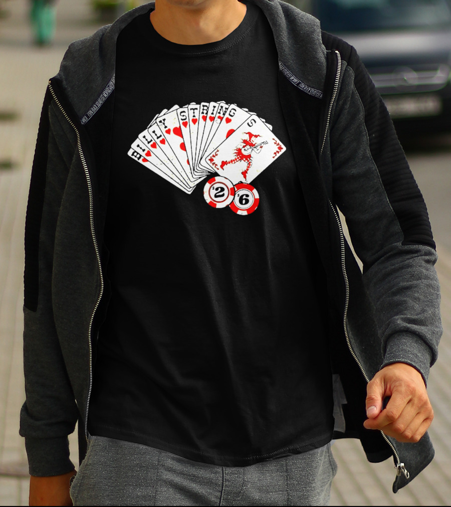 Billy Strings Fall 2026 Playing Cards Design By Miles Koldweyn With Poker Chips And Red Dragon T-Shirt