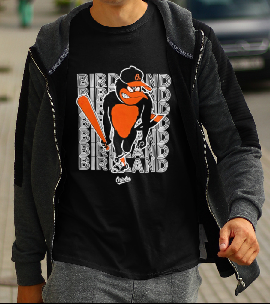 Birdland Baltimore Orioles Baseball Bat Bird T-Shirt