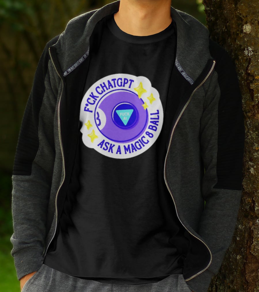 F*ck ChatGPT Ask A Magic 8 Ball F*ck AI Purple With Stars T-Shirt