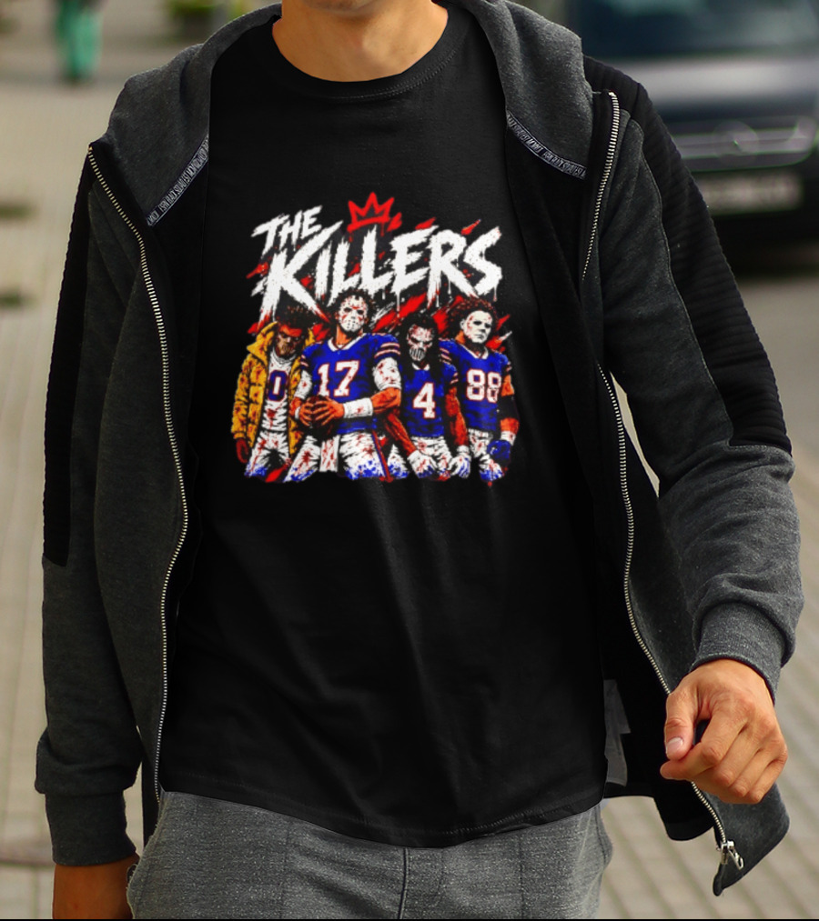Buffalo Bills The Killers Horror Characters Halloween NFL T-Shirt
