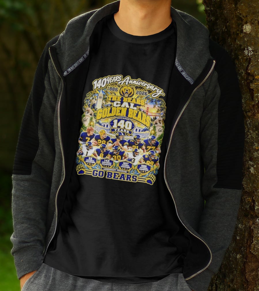 Cal Golden Bears 140 Years Anniversary 1886 2026 5x National Champions Legendary Program Go Bears T-Shirt