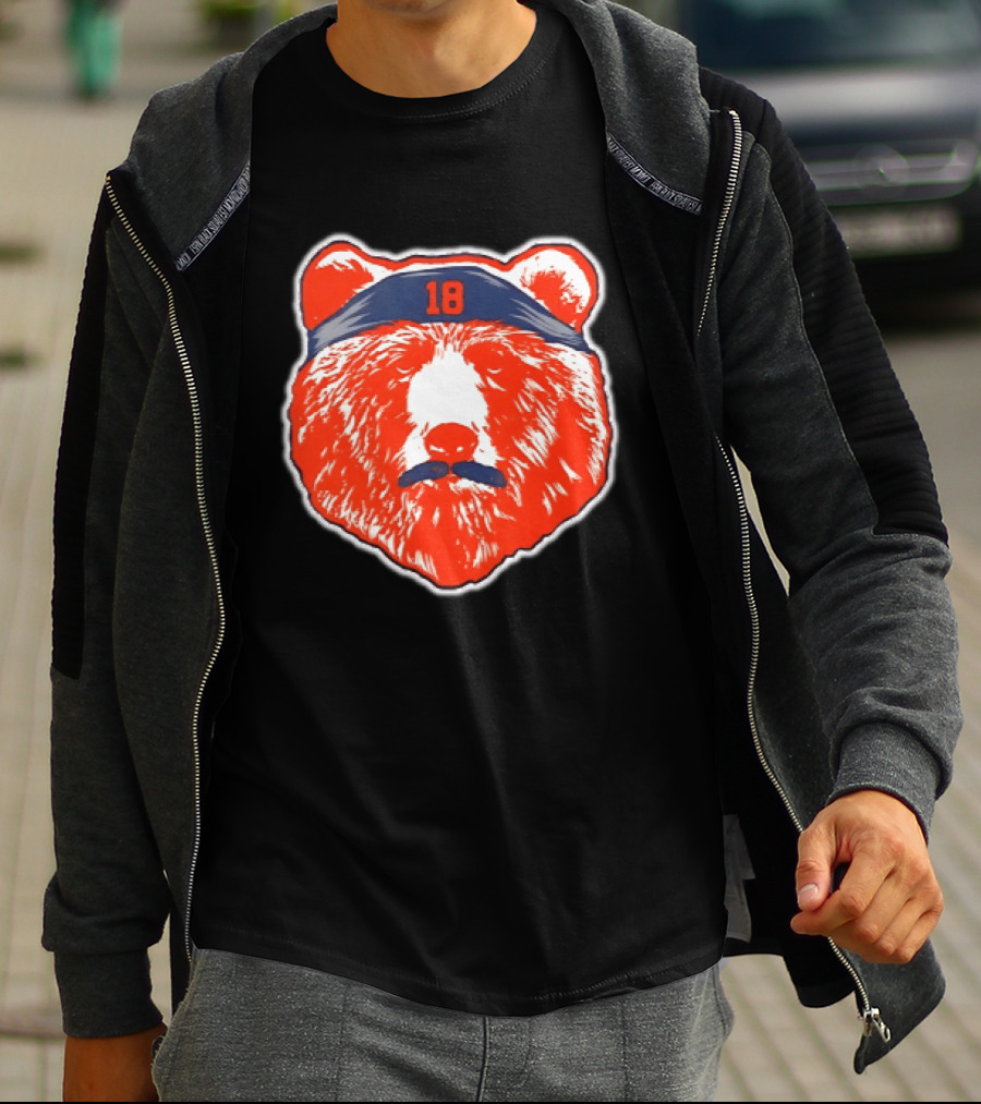 Caleb Williams Chicago Bears Mustache Bear Headband 18 T-Shirt
