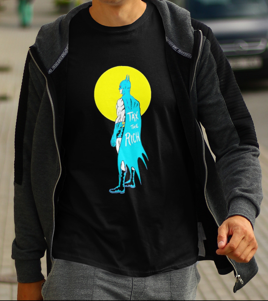 Tax The Rich Batman Yellow Moon T-Shirt