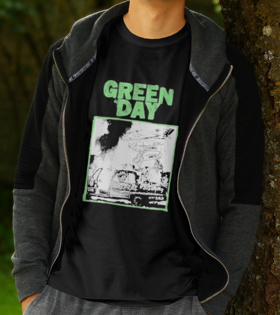 Green Day Riot Trio Vintage Sketch T-Shirt