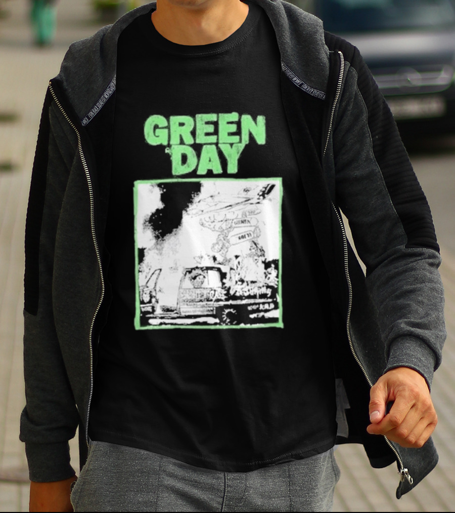 Green Day Riot Trio Vintage Sketch T-Shirt