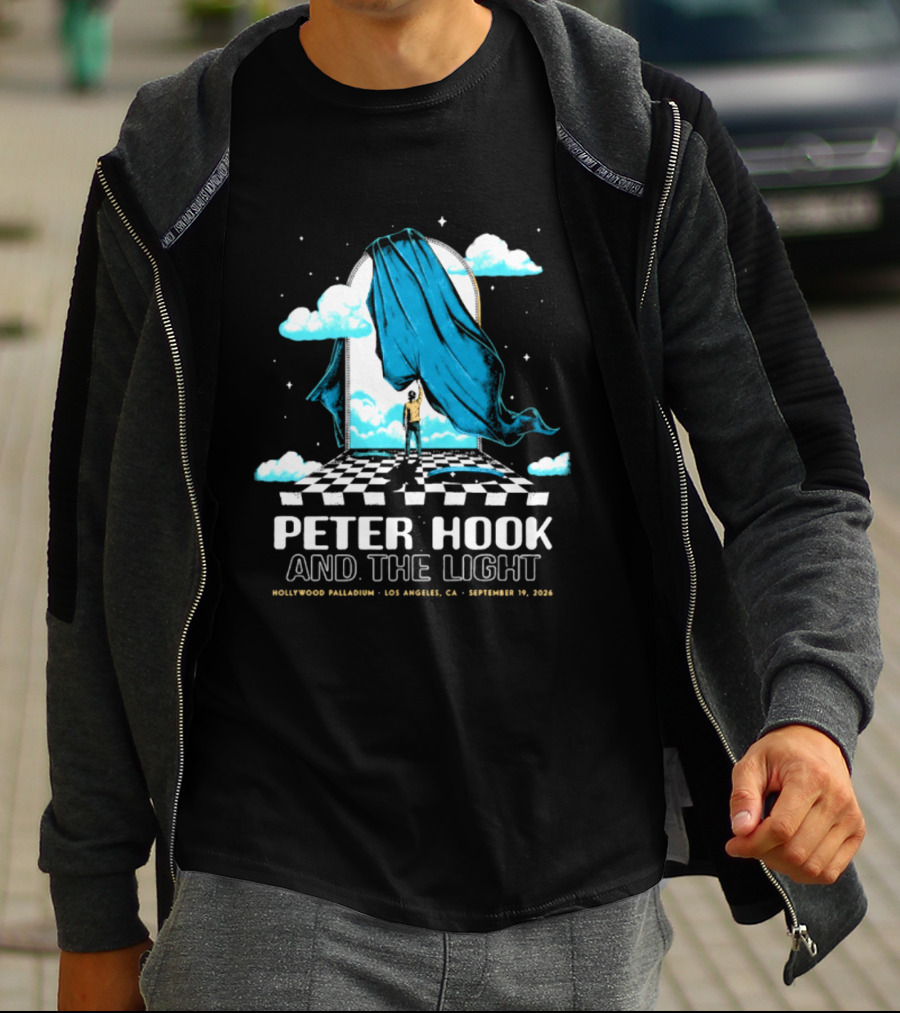 Peter Hook And The Light Hollywood Palladium Los Angeles September 2024 Checkerboard Clouds T-Shirt