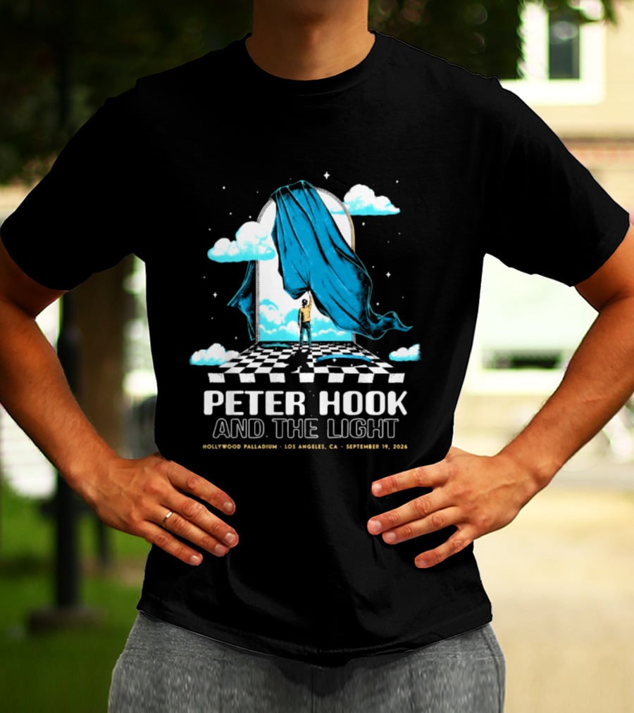 Peter Hook And The Light Hollywood Palladium Los Angeles September 2024 Checkerboard Clouds T-Shirt